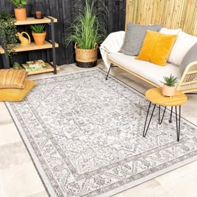 Tapis d'extérieur vintage - Victora Aztec Gris