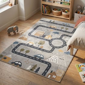 Tapis lavable pour enfant - Ravi Road Multicolore