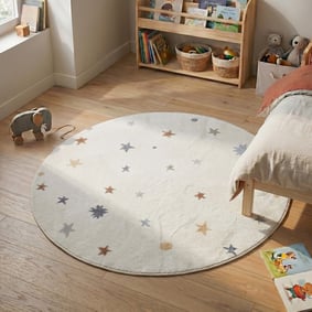 Tapis rond lavable pour enfant- Ravi Stars Multicolore