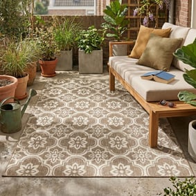 Tapis d’extérieur – Rio Flower Beige