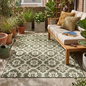 Tapis d’extérieur – Rio Flower Vert