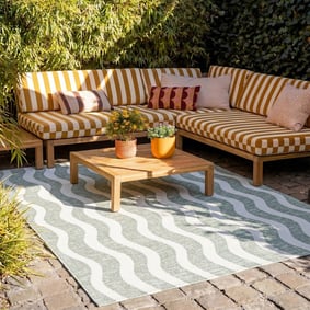 Tapis d'extérieur - Summer Waves Vert - sfeer
