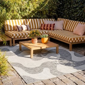 Tapis d'extérieur - Summer Swirl Gris - sfeer