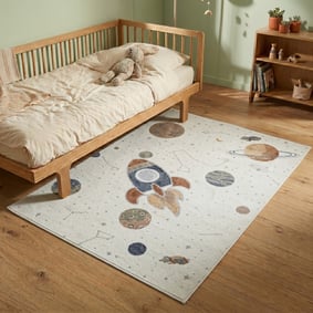 Tapis lavable pour enfant - Mace Rocket Crème