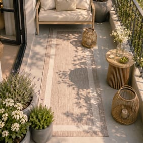 Tapis de balcon - Sierra Border Beige/Crème