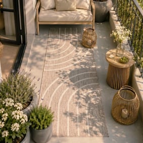 Tapis de balcon - Sierra Curves Beige/Crème