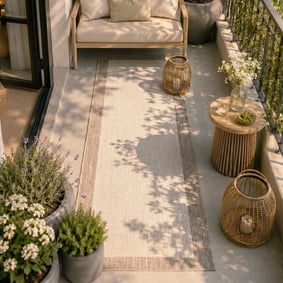Tapis de balcon - Sierra Border Crème/Beige