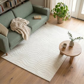 Tapis scandinave - Charm Waves Blanc