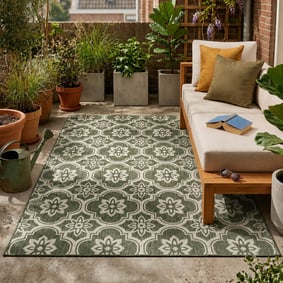 Tapis d’extérieur – Rio Flower Vert