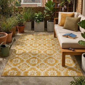 Tapis d’extérieur – Rio Flower Jaune