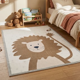 Tapis lavable pour enfant - Simba Lion Marron