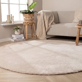Tapis rond lavable - Clean Crème