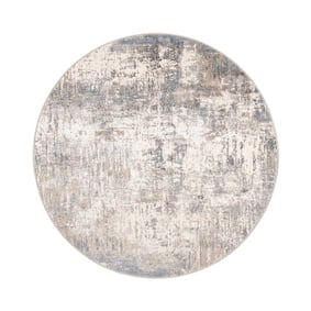 Tapis rond lavable - Misha Grunge Crème/Gris - sfeer