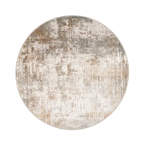 Tapis rond lavable - Misha Grunge Crème/Marron - sfeer