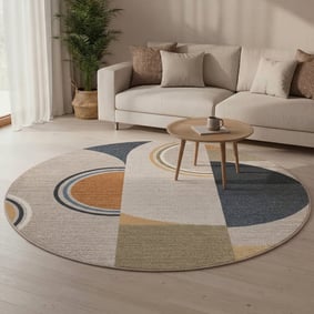 Tapis rond lavable - Misha Blocks Multicolore