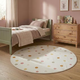 Tapis rond lavable pour enfant - Evi Confetti Multicolore
