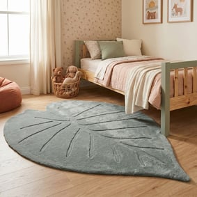 Tapis lavable enfant – Coco Feuille Vert Foncé