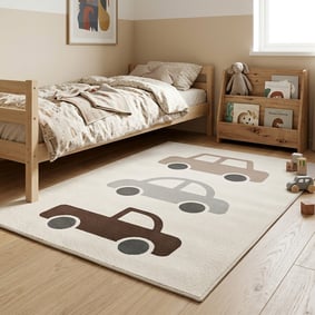 Tapis chambre d'enfant - Bowie Auto Crème