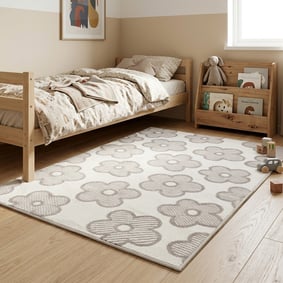 Tapis chambre d'enfant- Bowie Flower Crème