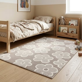 Tapis chambre d'enfant - Bowie Flower Taupe