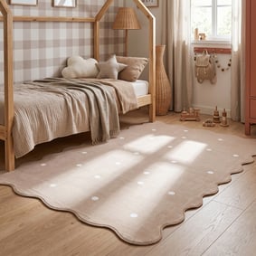 Tapis lavable - Cloudy Dots Beige