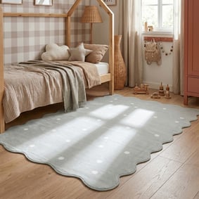 Tapis lavable - Cloudy Dots Menthe