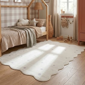 Tapis lavable - Cloudy Dots Blanc