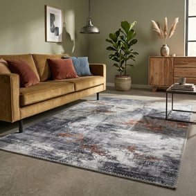 Tapis moderne - Strong Gris/Terracotta