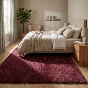 Tapis lavable à poils longs - Ziggy Rouge