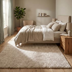 Tapis lavable à poils longs - Ziggy Crème
