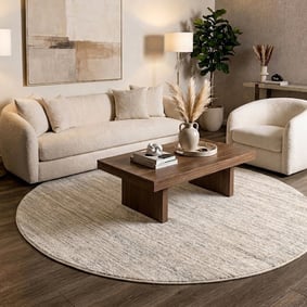 Tapis rond berbère - Aicha Taupe