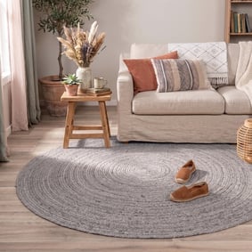 Tapis en jute - Fair Rond Gris