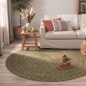 Tapis en jute - Fair Rond Vert