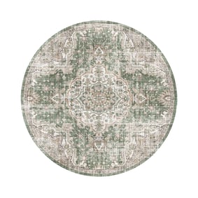 Tapis oriental rond - Leyla Medallion Vert - sfeer