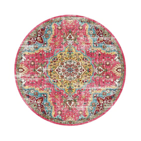 Tapis oriental rond - Leyla Medallion Multicolore - sfeer