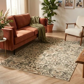 Tapis floral - Rosie Crème