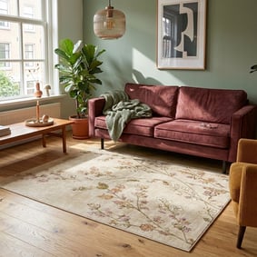 Tapis lavable – Misty Floral Crème