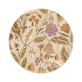 Tapis rond lavable - Misty Flowers Crème - sfeer