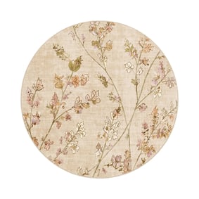 Tapis rond lavable - Misty Floral Crème - sfeer