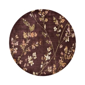 Tapis rond lavable - Misty Floral Marron - sfeer