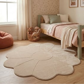 Tapis lavable pour enfant - Coco Flower Beige