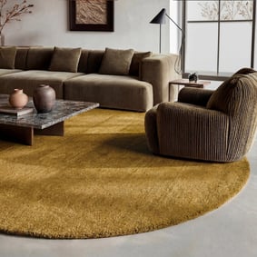 Tapis rond en laine - Leone Or