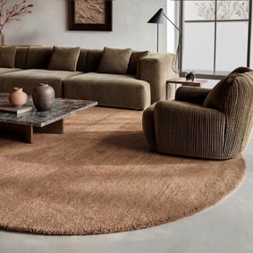 Tapis rond en laine - Leone Taupe