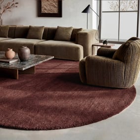 Tapis rond en laine - Leone Rouge