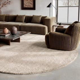 Tapis rond en laine - Leone Crème