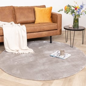 Tapis rond en viscose lavable - Vive Gris