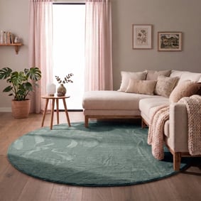 Tapis rond à poils courts - Cozy Vert