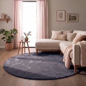 Tapis rond à poils courts - Cozy Anthracite
