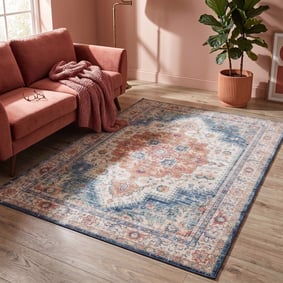 Tapis vintage - Azara Bleu Clair