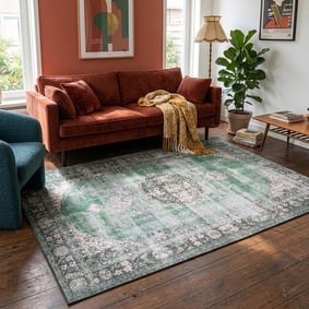 Tapis vintage - Estate Medallion Vert Foncé